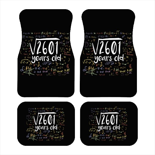 51st Birthday Square Root of 2601: 51 Years Old Car Mats