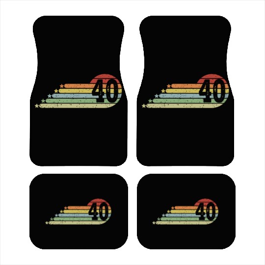 40th Birthday Retro Vintage 40 Years Men Women Car Mats