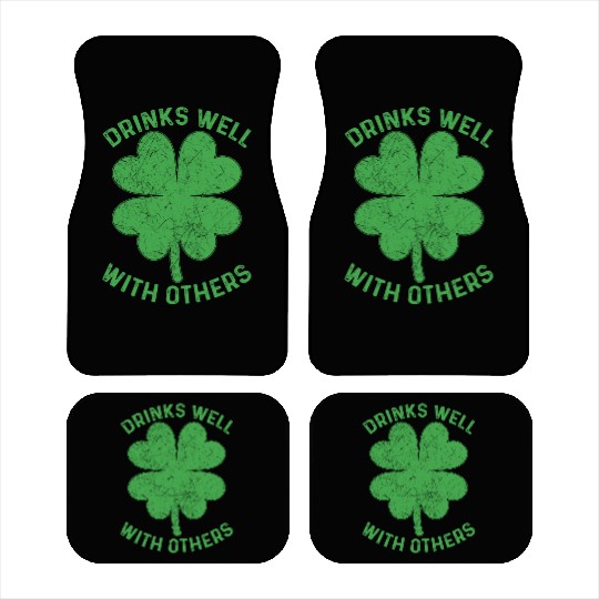 Drinks Well With Others Irish St Patricks Day Beer Car Mats