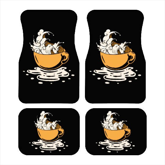 Japanese Big Wave Coffee Drinker Kanagawa Coffee Car Mats