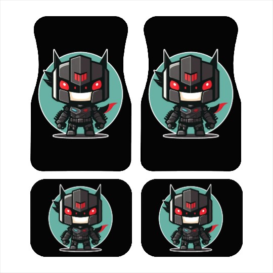 Ninja warrior mech robot kawaii illustration Car Mats