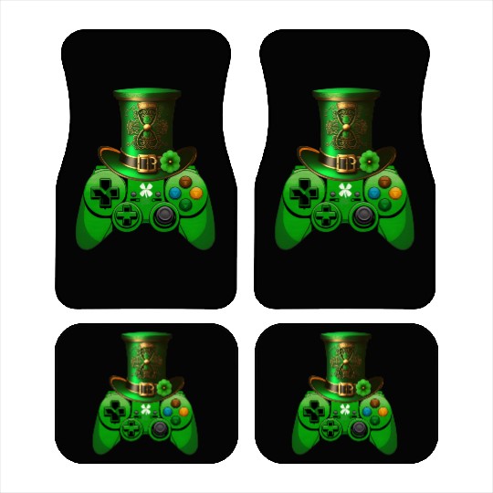St Patricks Day Video Game Car Mats | Gamer Leprechau