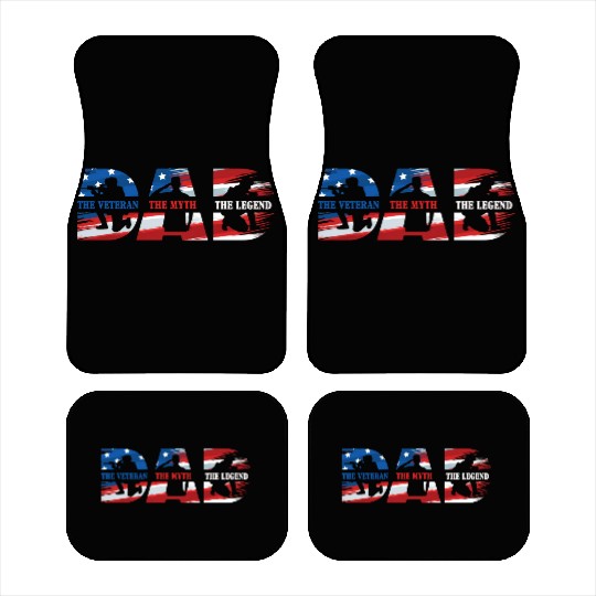 Veteran Dad American Flag US Father Patriotic Car Mats