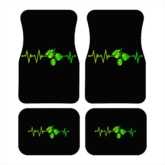 Green Olive Heartbeat Car Mats