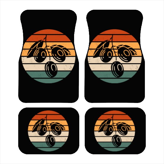 Retro Green Olive Design Car Mats