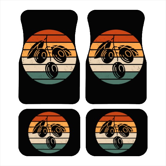 Retro Green Olive Design Car Mats