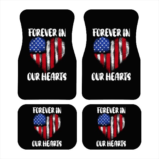 Patriotic Veteran USA Flag American Memorial Day Car Mats
