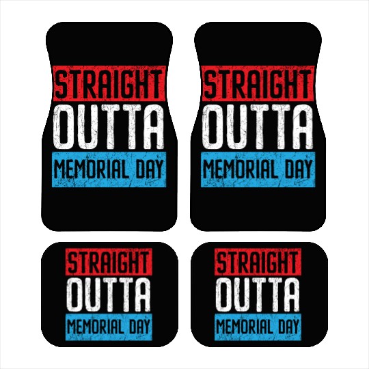 Patriotic Veteran USA Flag American Memorial Day Car Mats