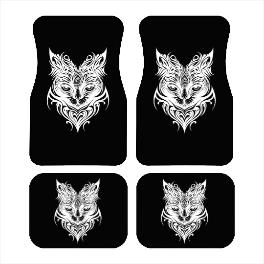 Cute Kittens In Tattoo Style Car Mats