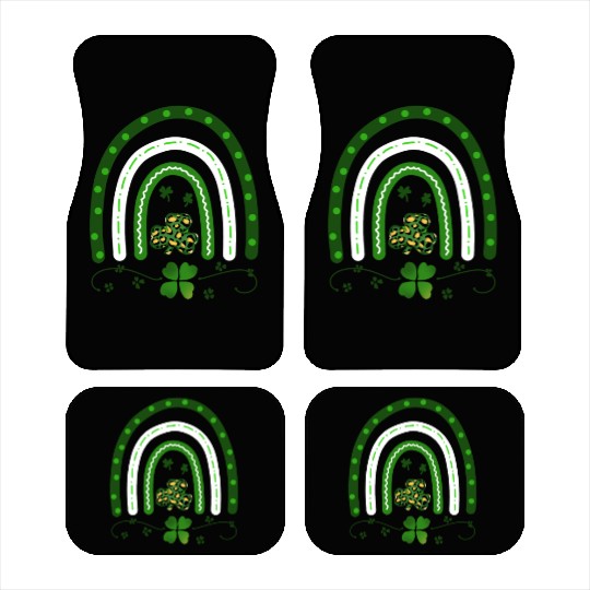 Green Four Leaf Clover .St Patrick's Day Car Mats