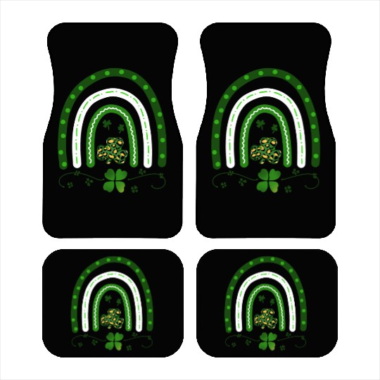 Green Four Leaf Clover .St Patrick's Day Car Mats