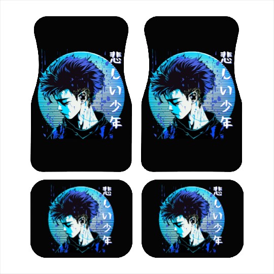 Sad Anime Boy Edgy Japanese Vaporwave Urban Street Car Mats
