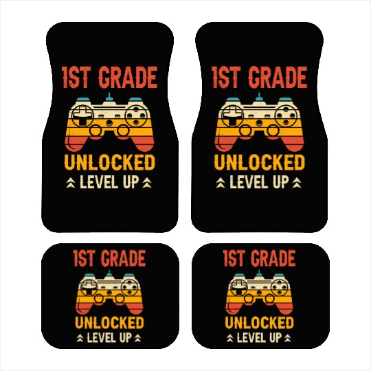 1st Grade Unlocked Level Up Video Gamer Back Car Mats