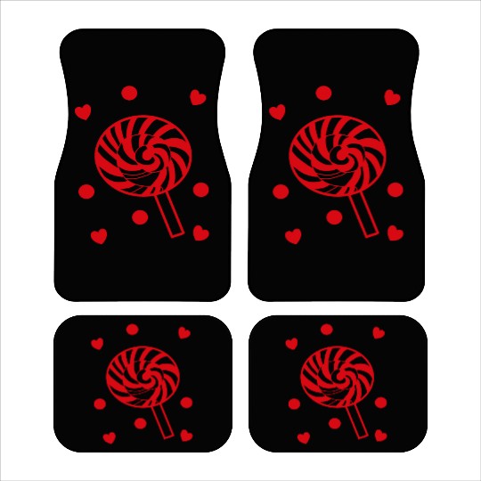 cute red candy sweet lollipop lover Car Mats