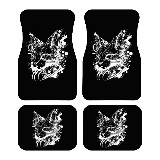 Space Cat In Vintage Tattoo Style Car Mats