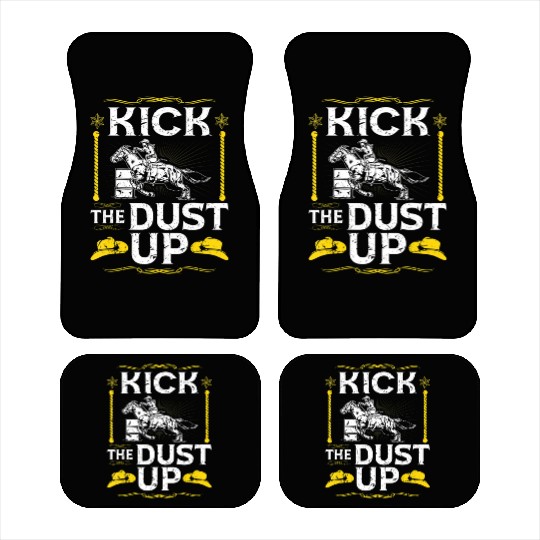 Barrel Racing Kick The Dust Up Rodeo Cowgirl Barr Car Mats