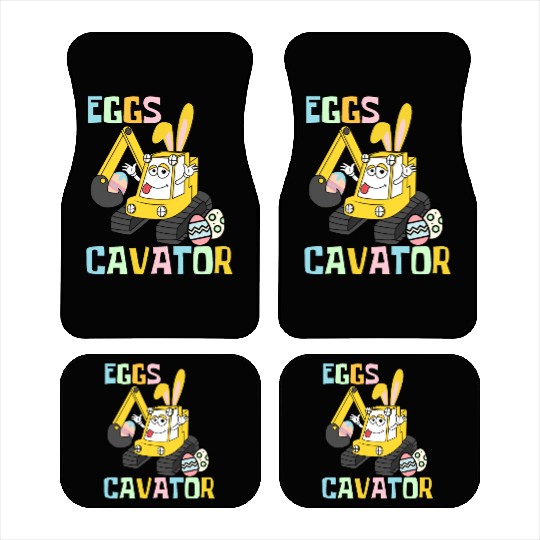 EggsCavator - Cute Funny Easter Pun Car Mats