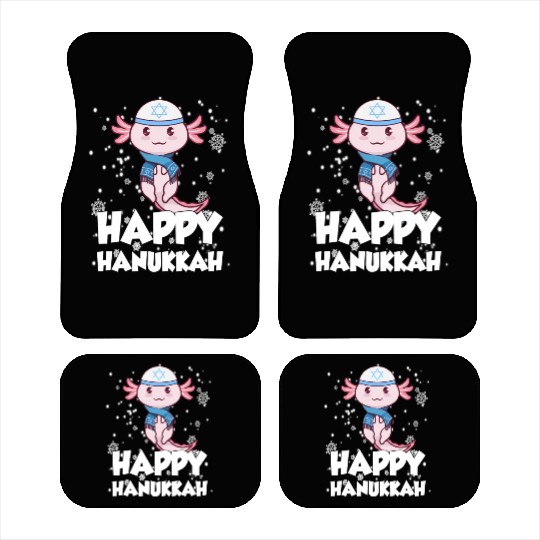 Happy Hanukkah Axolotl Kawaii Cute Axolotl Lover Car Mats
