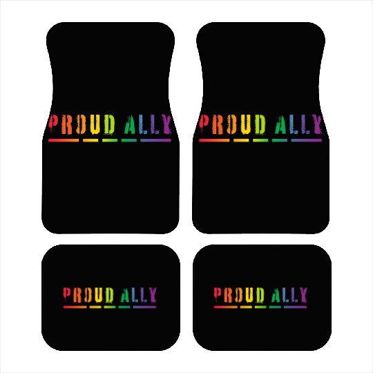 Proud Ally Pride LGBTQ, Pride Month, Rainbow Car Mats