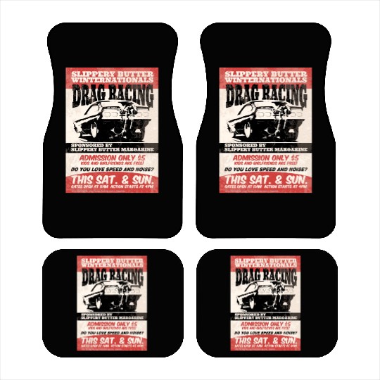 Vintage Hot Rod Classic Drag Racing Poster Car Mats