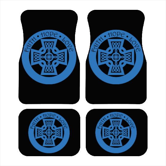 Timeless Celtic Cross With Faith Hope Love Car Mats