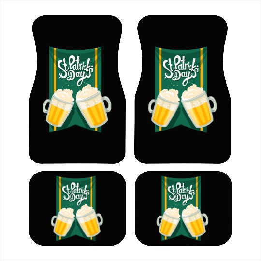 St Patrick's Day and two cups of beer Car Mats