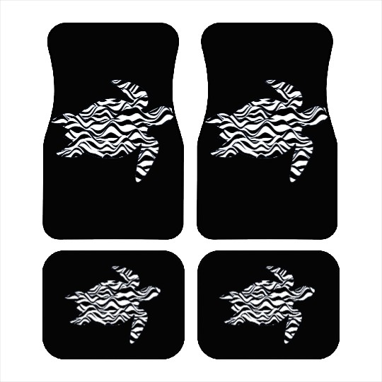 Ocean Sea Turtle, Beautiful white Foamed Waves of Car Mats
