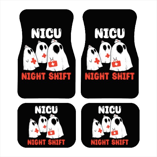 NICU Night Shift Spooky Halloween Car Mats