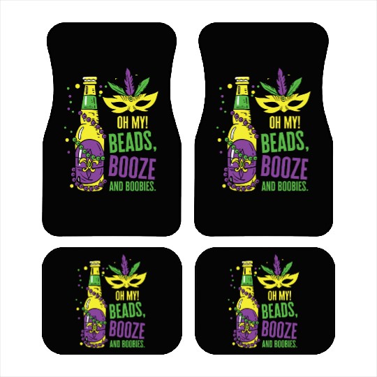 Mardi Gras Carnival Mask Beer Beads Boobies Car Mats