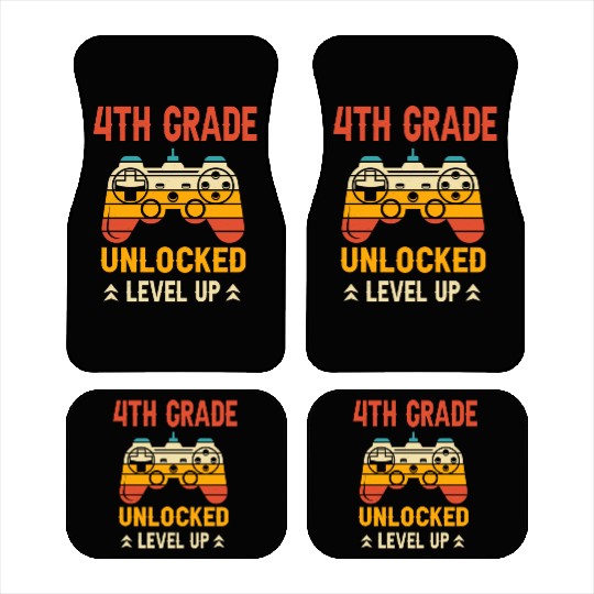 4th Grade Unlocked Level Up Video Gamer Car Mats