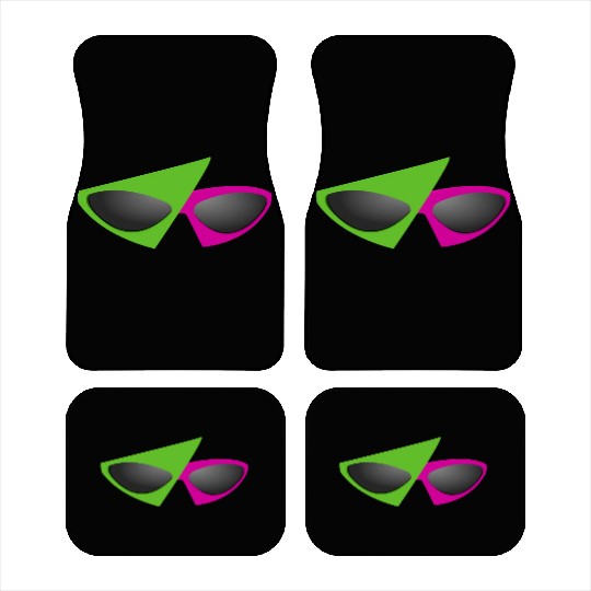 80s Retro Green and Pink Glasses Car Mats