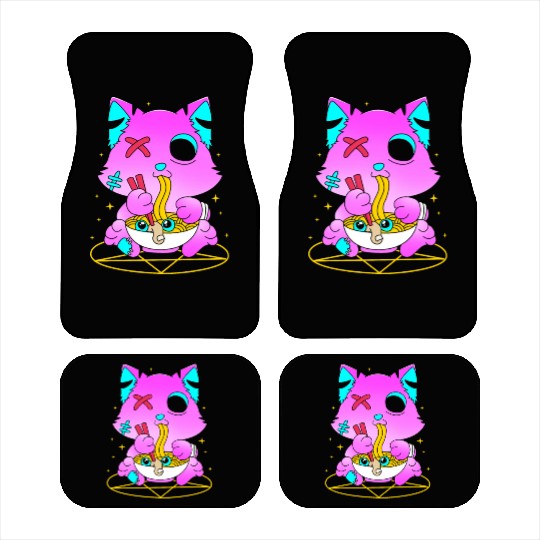 Pastel Goth Ramen Cat Kawaii Anime Japanese Car Mats