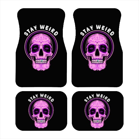 Pastel Goth Skull Stay Weird Car Mats