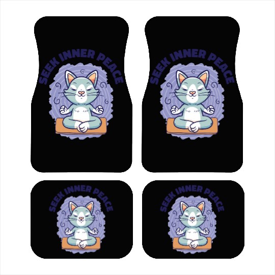 Serenity Cat Yoga Cat Owner Meditation Yoga Fan Car Mats