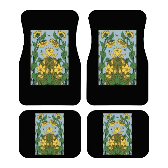 Bee on sunflower Car Mats