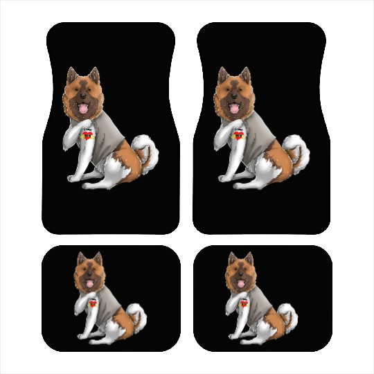 American Akita I Love Mom Tattoo Dog Mothers Day Car Mats