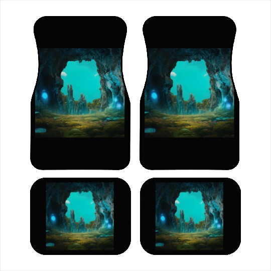 Bioluminescent Underground Landscapes Car Mats
