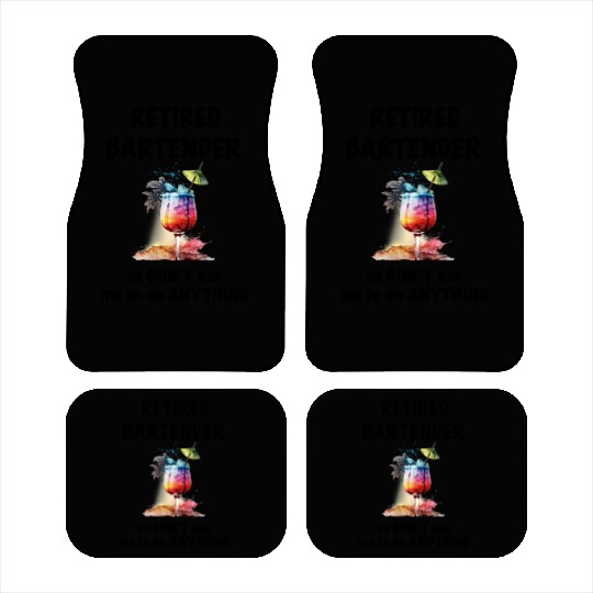 Retired Bartender Vacation Tropical Cocktail Car Mats
