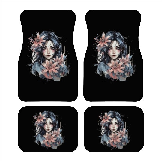 Japanese Spider Lily Soft Anime Aesthetic Flower Car Mats
