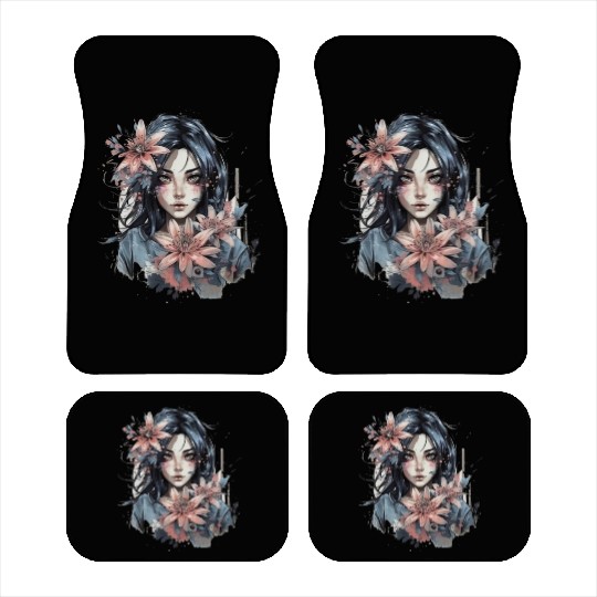Japanese Spider Lily Soft Anime Aesthetic Flower Car Mats
