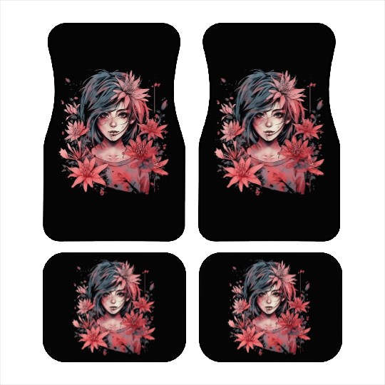 Japanese Spider Lily Soft Anime Aesthetic Flower Car Mats