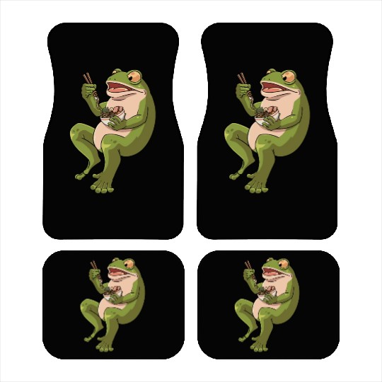 Toad Frog eating Ramen Soup Design for a Frog Car Mats