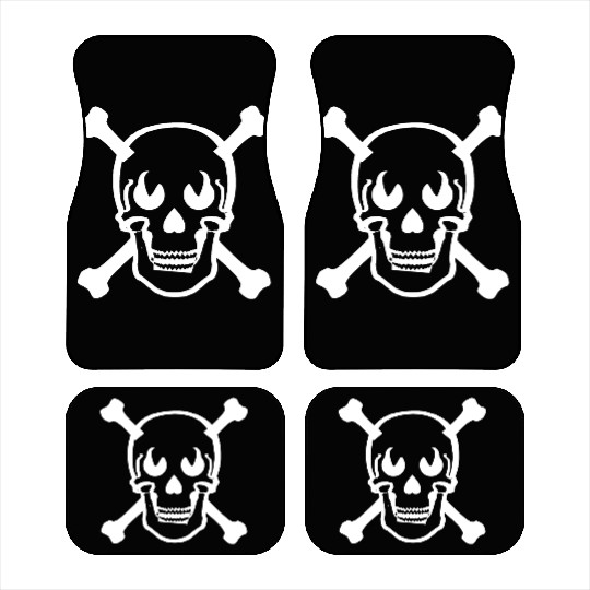 Skull and crossbones design white Car Mats