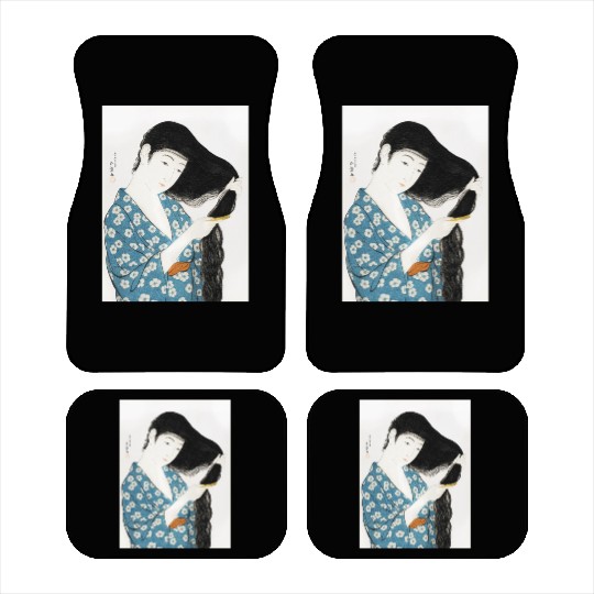 Japanese Woman Kimono Hair Ukiyoe art Car Mats