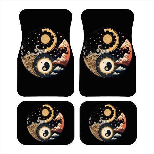 Sun and moon yin yang Car Mats