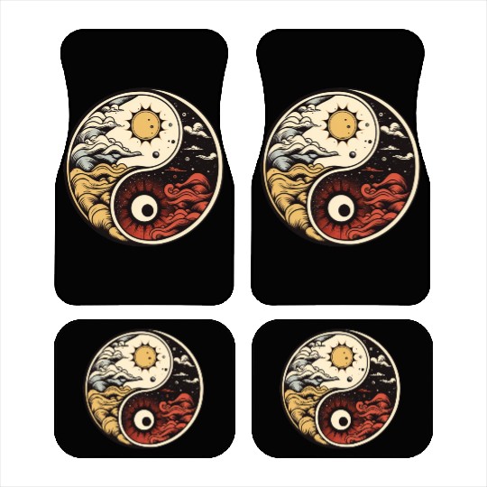 Sun and moon yin yang Car Mats