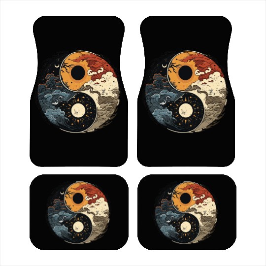 Sun and moon yin yang Car Mats