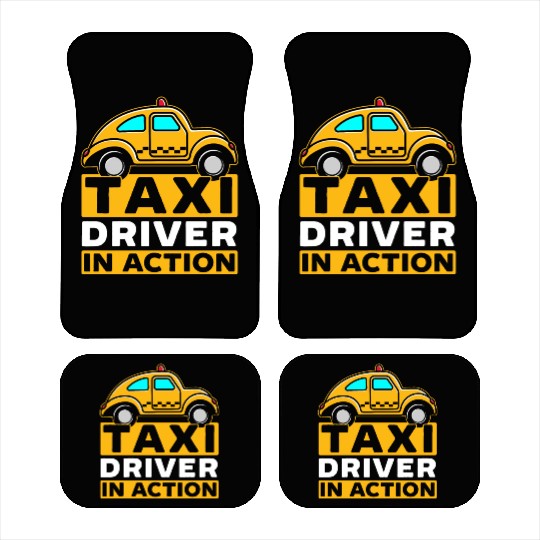 Taxi Driver In Action Taxicab Cab Driver Cabbie Car Mats