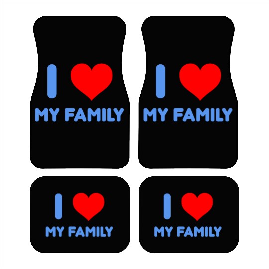 I Love My Family Car Mats