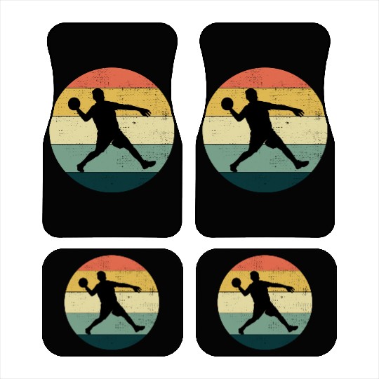 Dodgeball Player Coach Team Sports Vintage Retro Car Mats